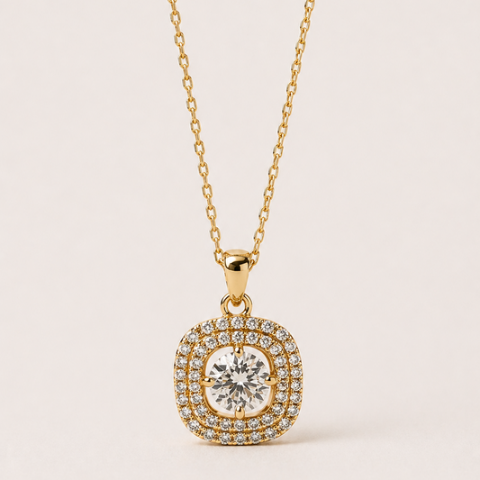 Collar con círculo de eternidad en oro vermeil de 18 quilates
