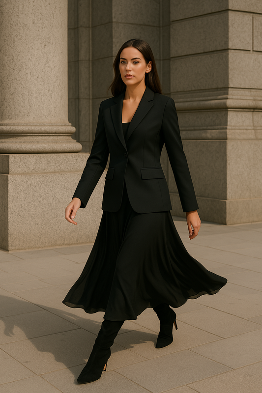 SINGLE BUTTON NOTCHED LAPEL JACKET