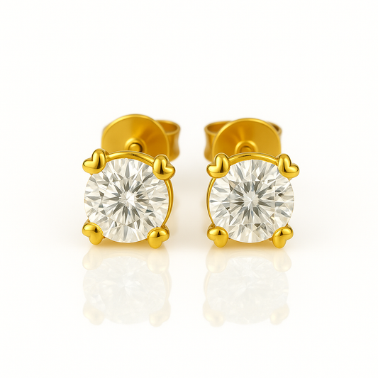 Solitaire Moissanite Stud Earrings