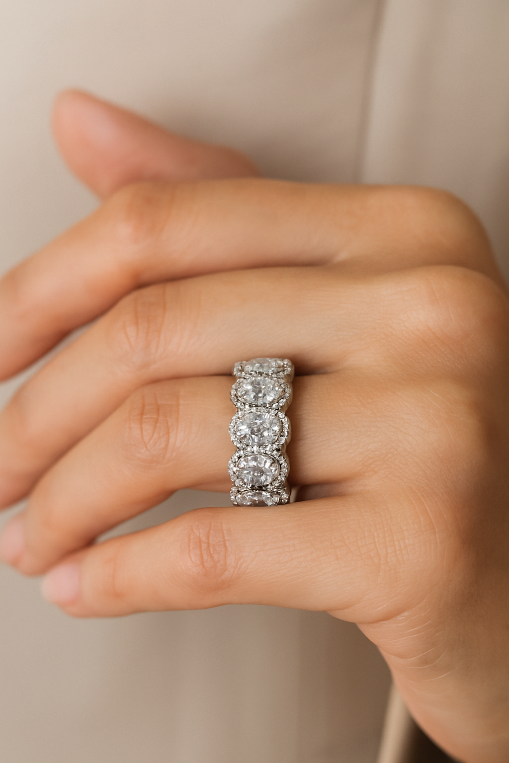 Oval Crown Eternity Ring