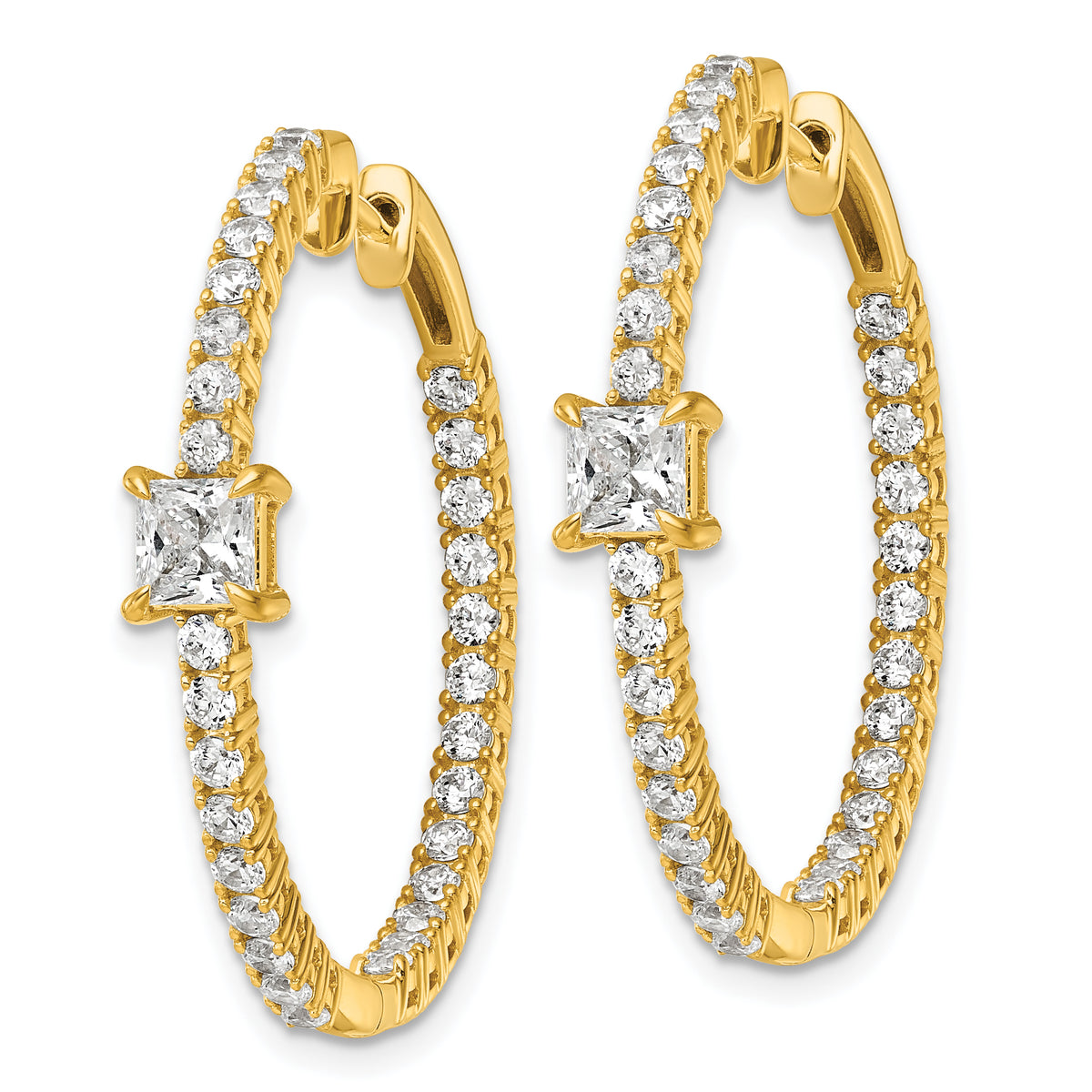 Orbita Diamond Hoop Earrings — Yellow Gold