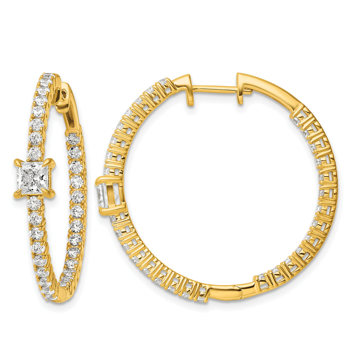 Orbita Diamond Hoop Earrings — Yellow Gold