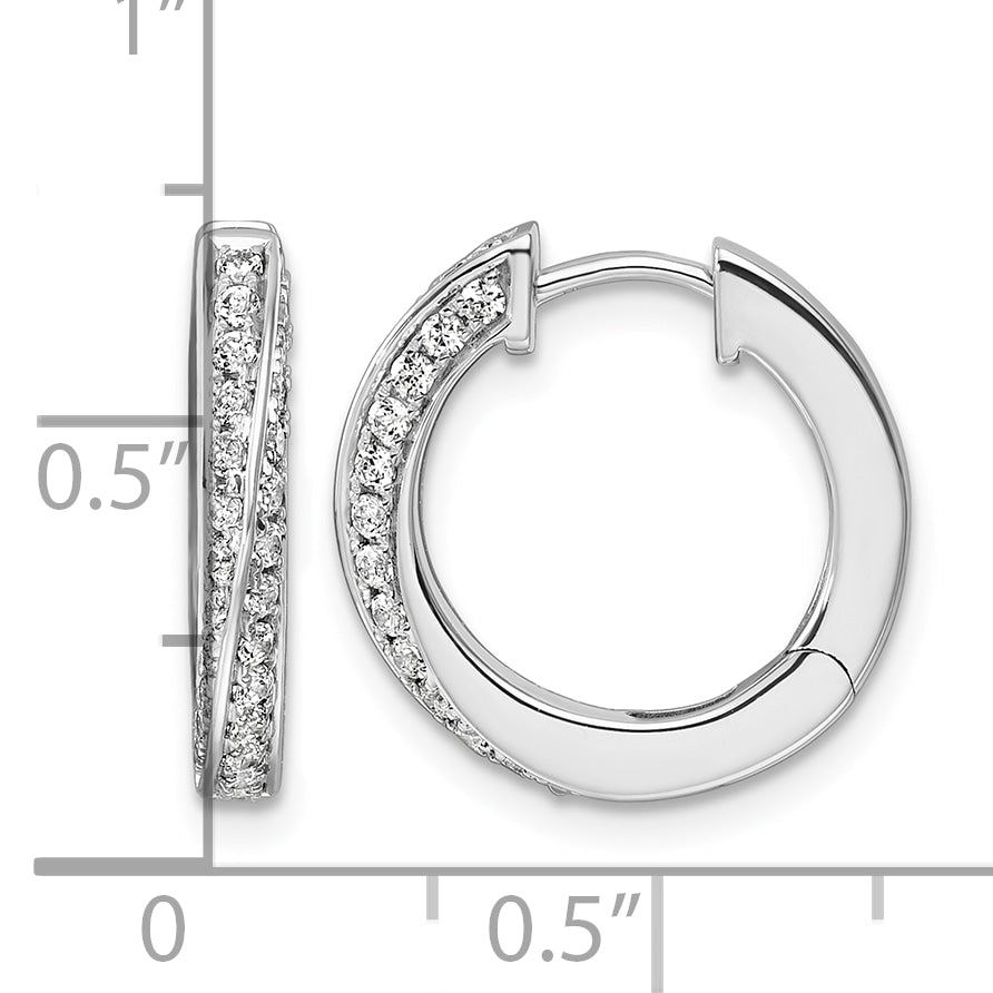 Espiral Diamond Hoops — White Gold