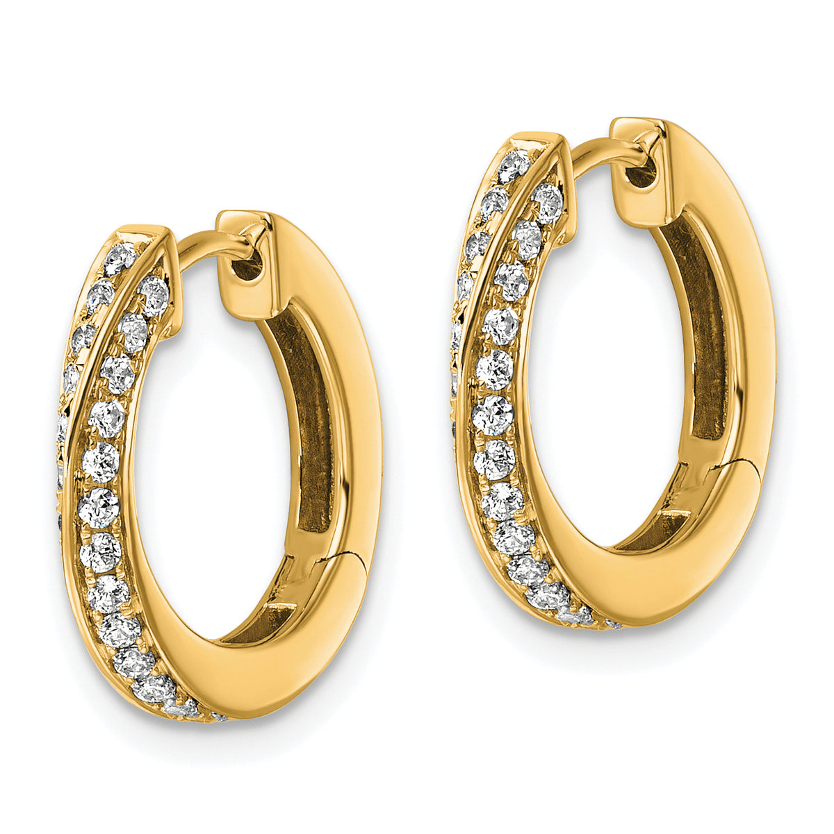 Espiral Diamond Hoops — Yellow Gold