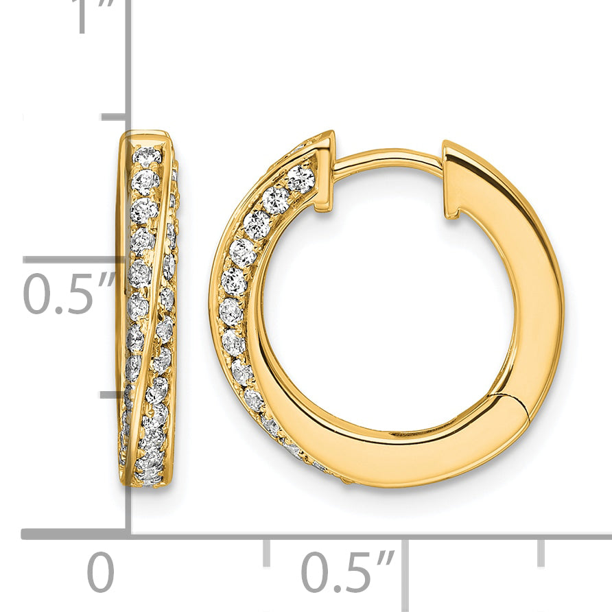 Espiral Diamond Hoops — Yellow Gold