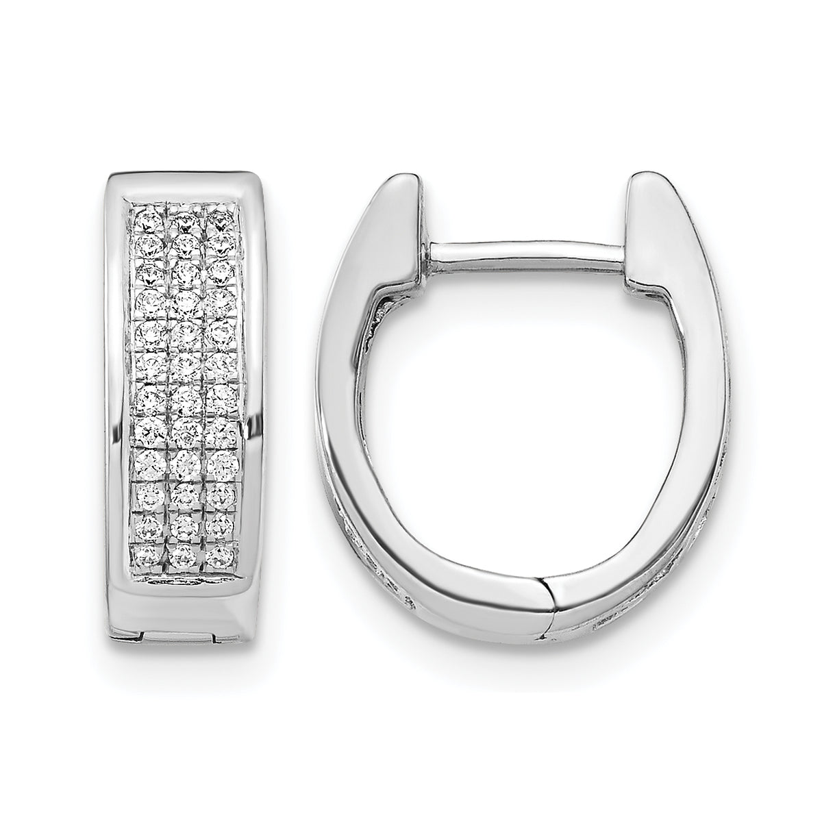 Óvalo Diamond Hoops — White Gold