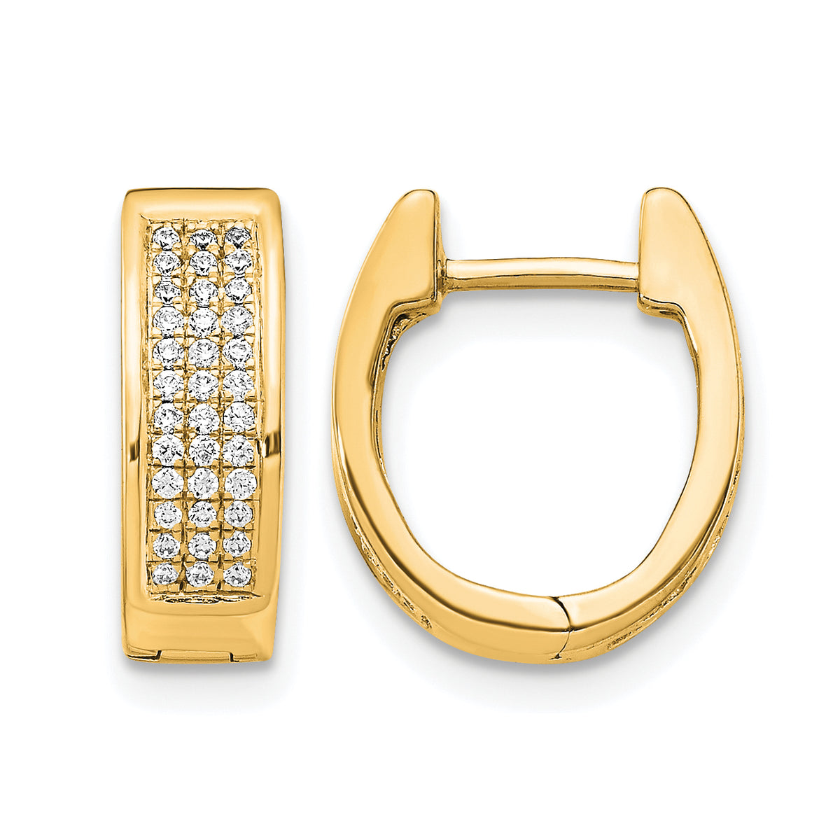 Óvalo Diamond Hoops — Yellow Gold