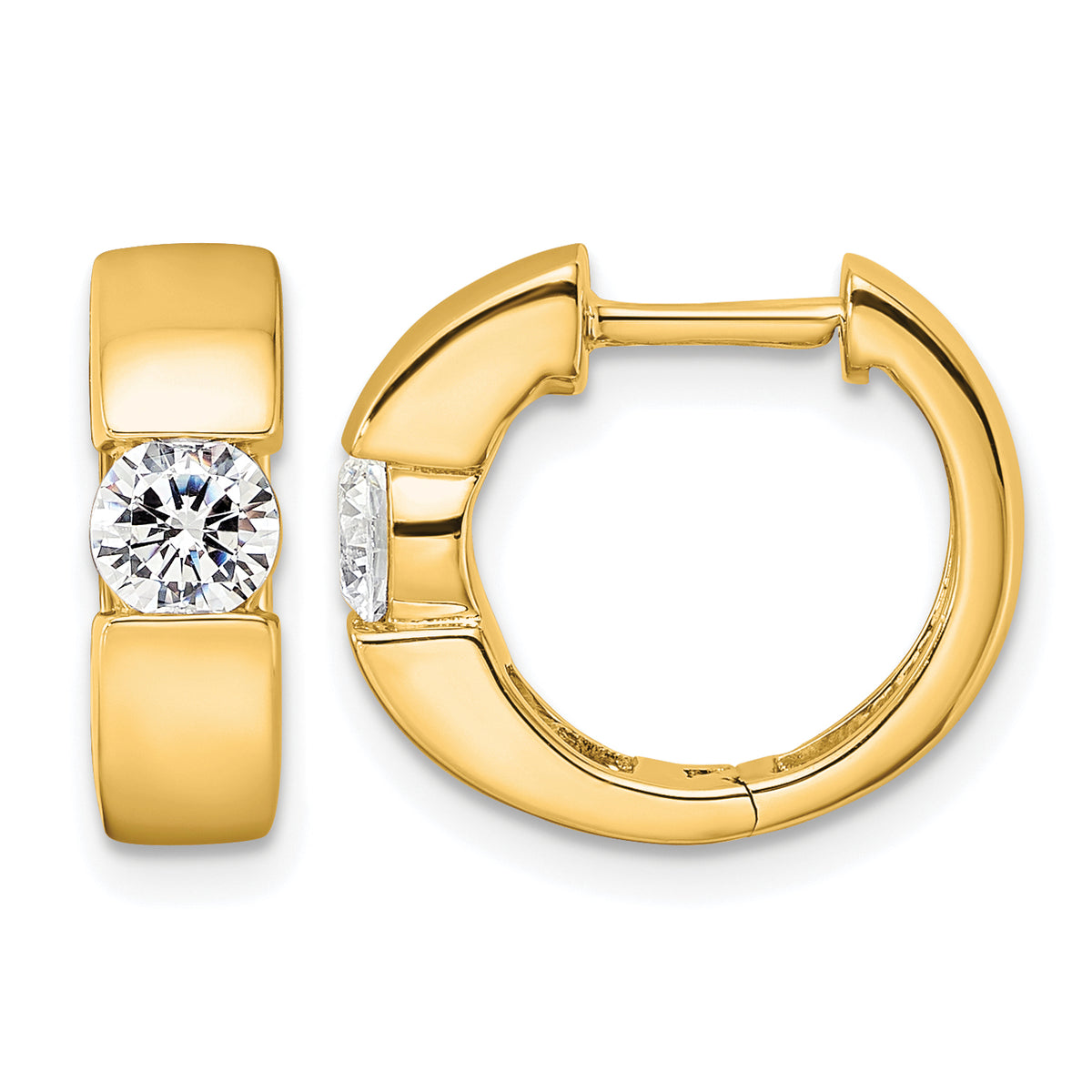 Lía Diamond Hoops — Yellow Gold