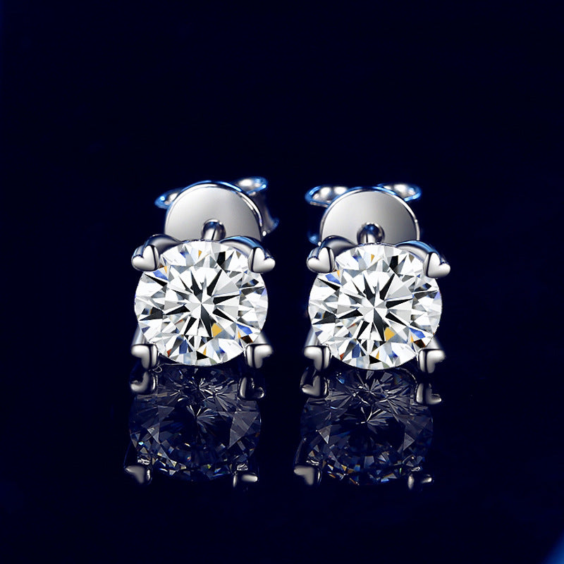 Solitaire Moissanite Stud Earrings