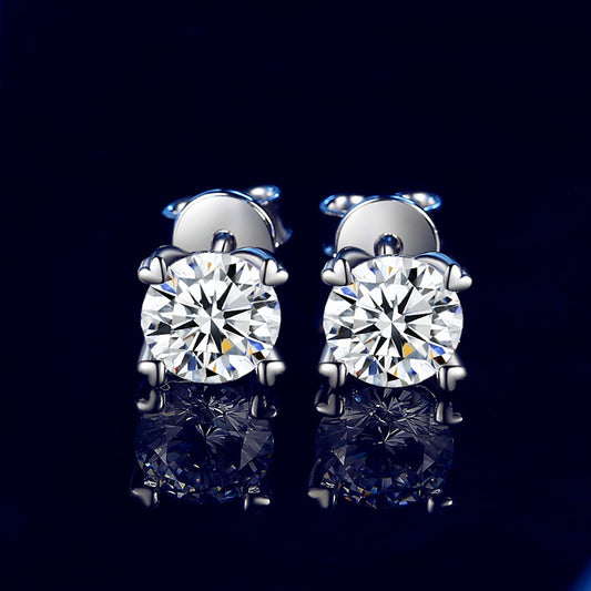Solitaire Moissanite Stud Earrings
