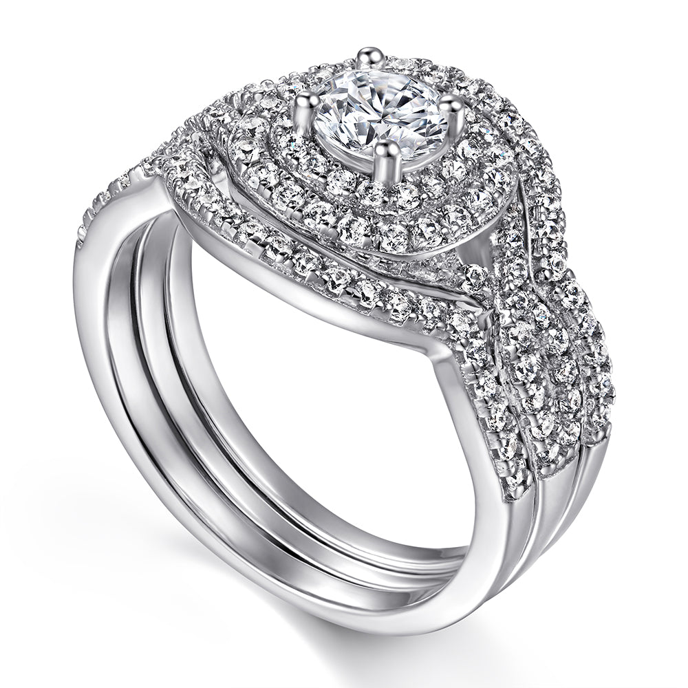 Éclat Trinity Moissanite Ring Set