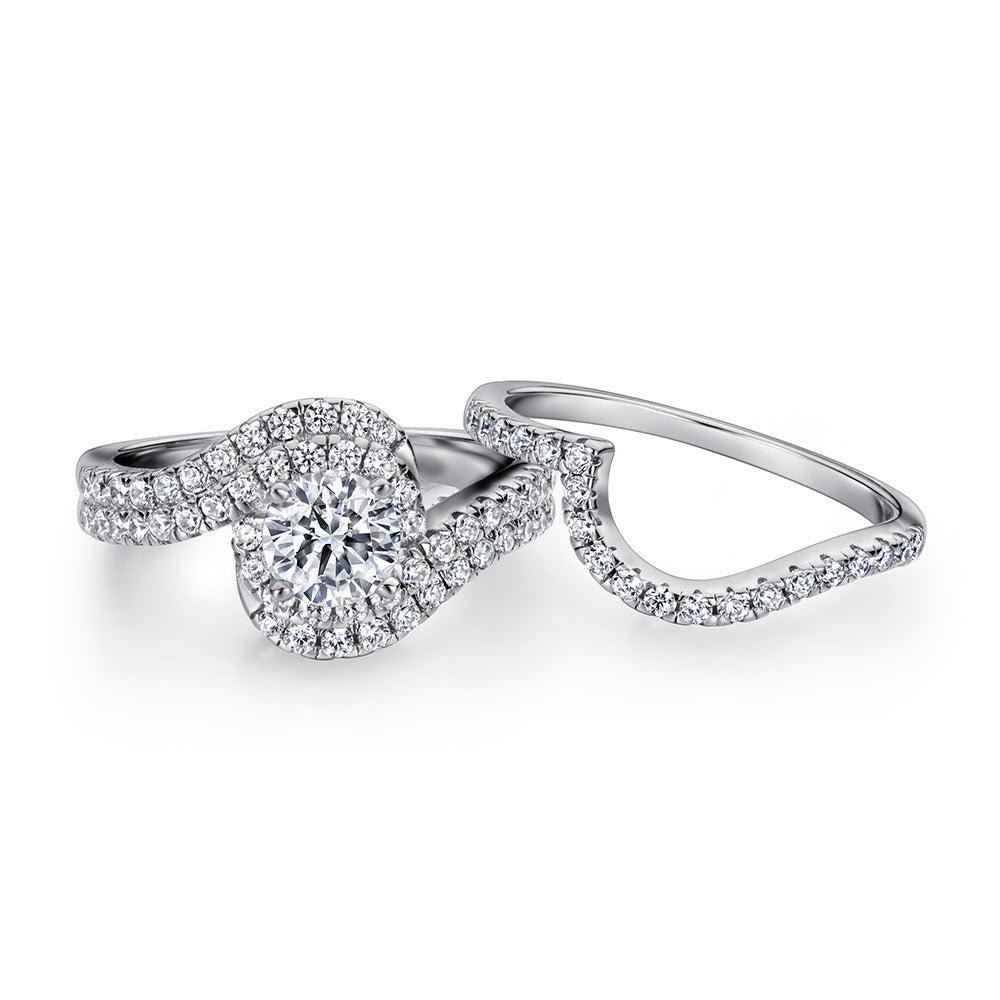 Signature Moissanite Double Row Ring