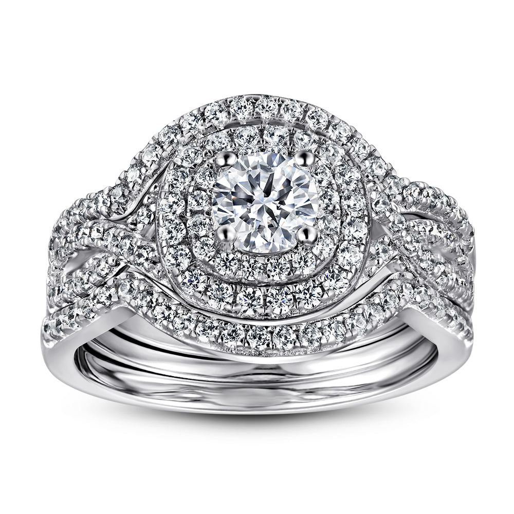 Éclat Trinity Moissanite Ring Set
