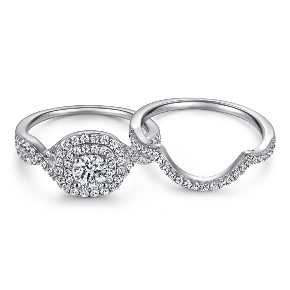 Éclat Trinity Moissanite Ring Set
