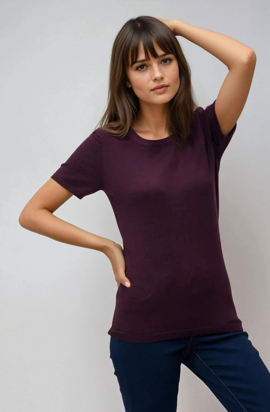 CREW NECK SHORT SLEEVE TOP