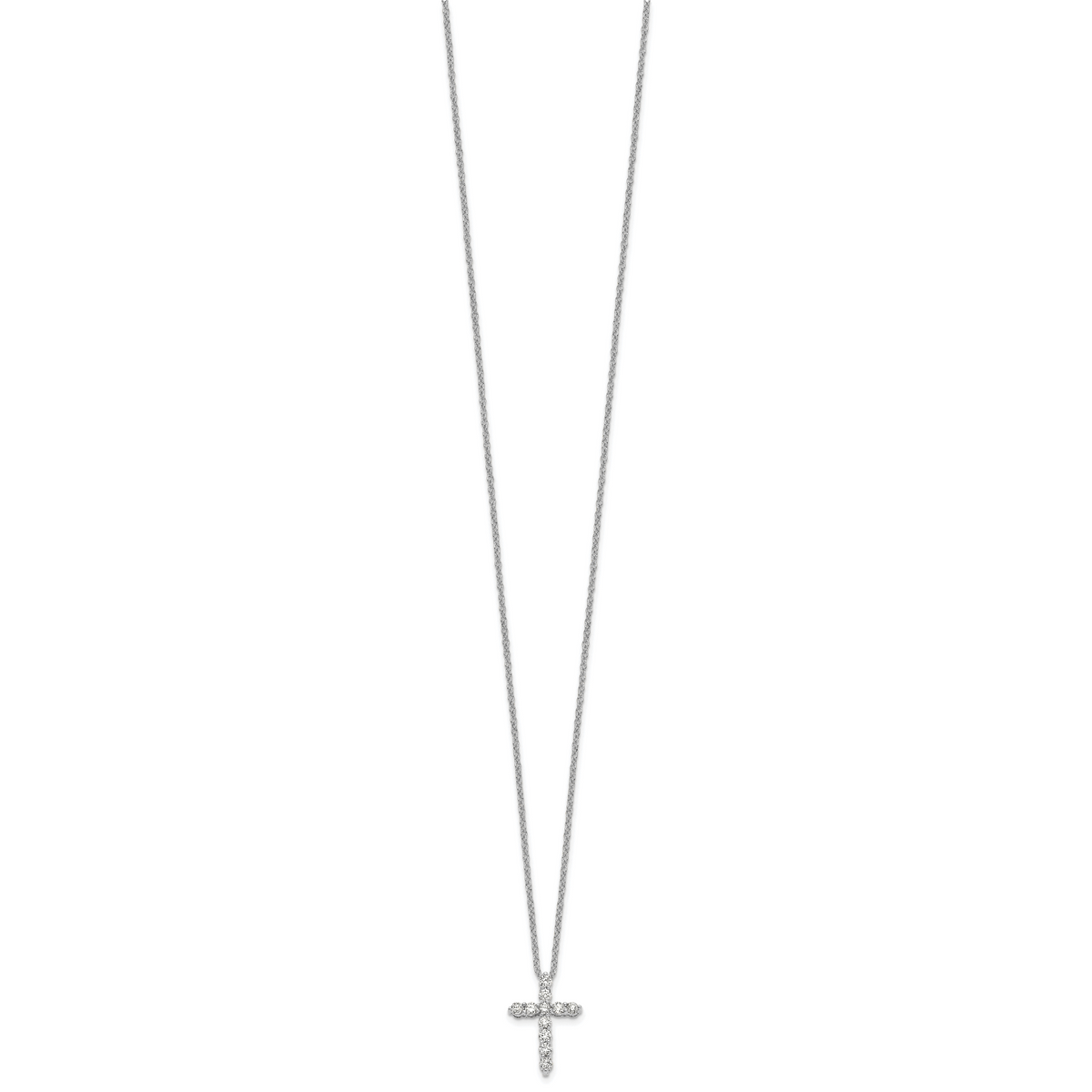 Fe Diamond Cross Necklace — White Gold
