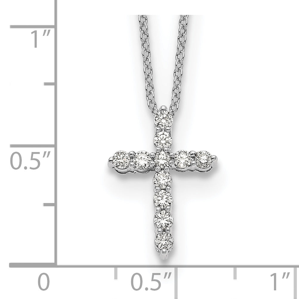 Fe Diamond Cross Necklace — White Gold