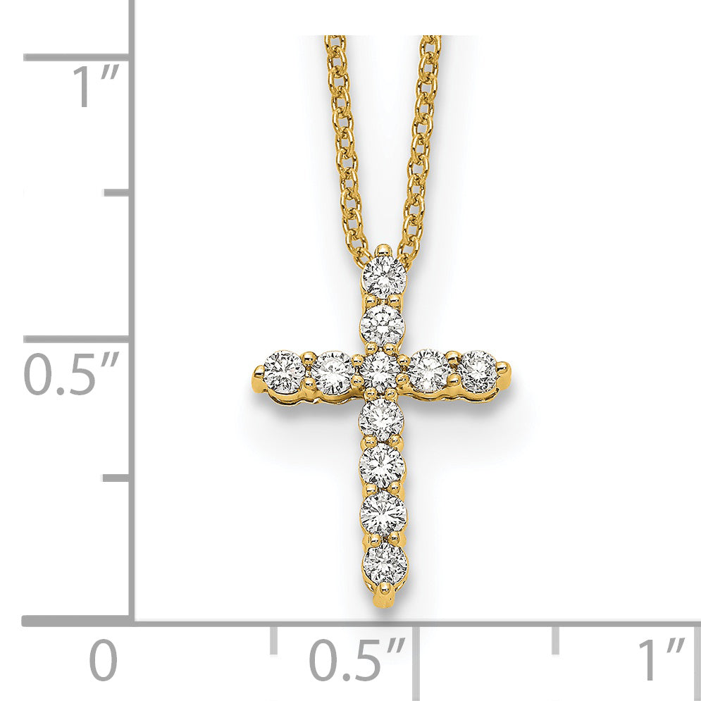 Fe Diamond Cross Necklace — Yellow Gold