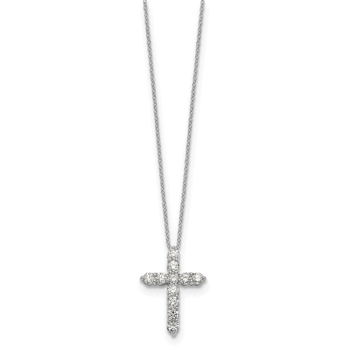 Devocion Diamond Cross Necklace — White Gold