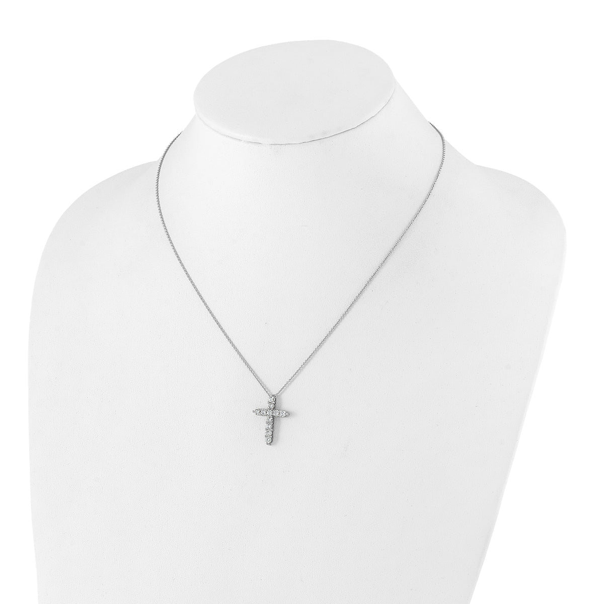 Devocion Diamond Cross Necklace — White Gold
