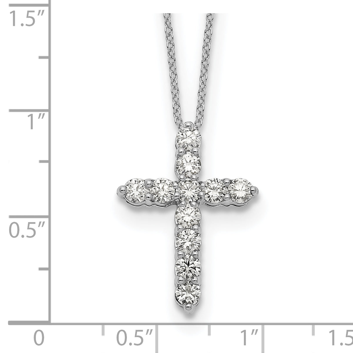 Devocion Diamond Cross Necklace — White Gold