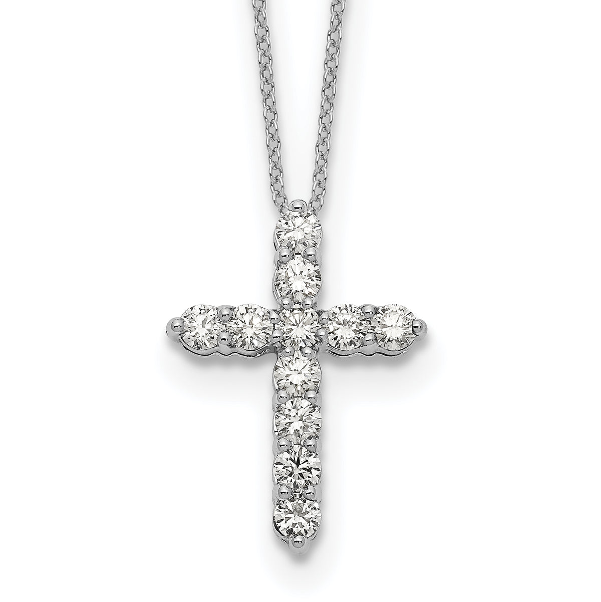 Devocion Diamond Cross Necklace — White Gold