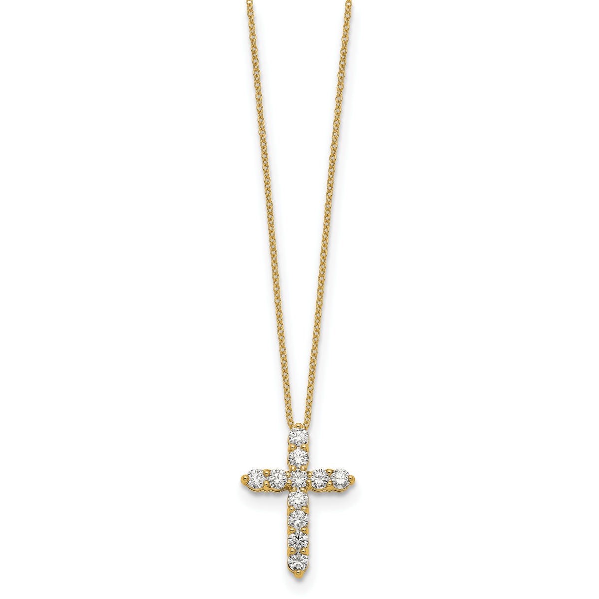 Devocion Diamond Cross Necklace — Yellow Gold