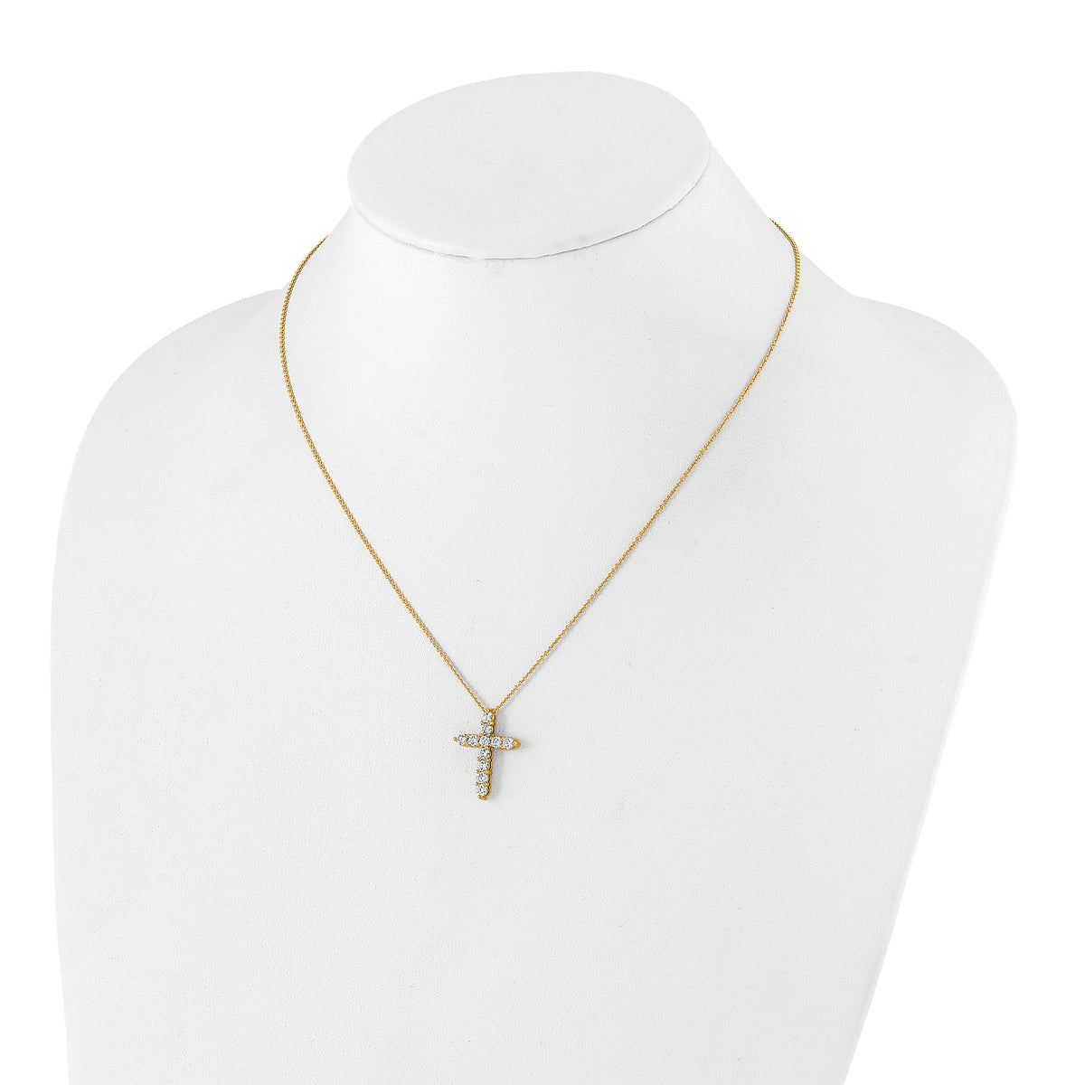 Devocion Diamond Cross Necklace — Yellow Gold