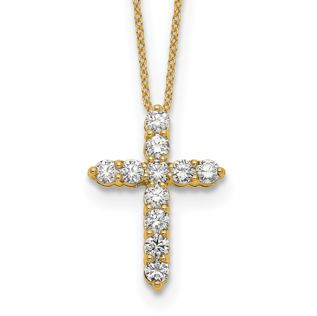Devocion Diamond Cross Necklace — Yellow Gold