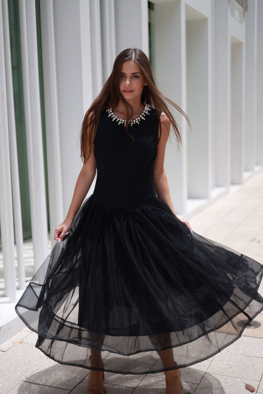 TULLE MIDI DRESS