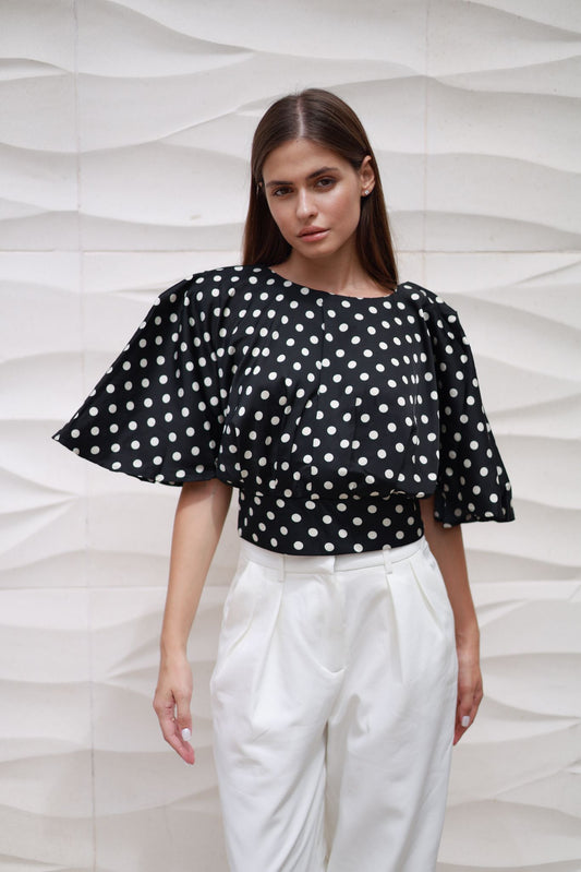 SATIN DOT PRINT TOP