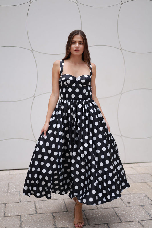 POLKA DOT MIDI DRESS