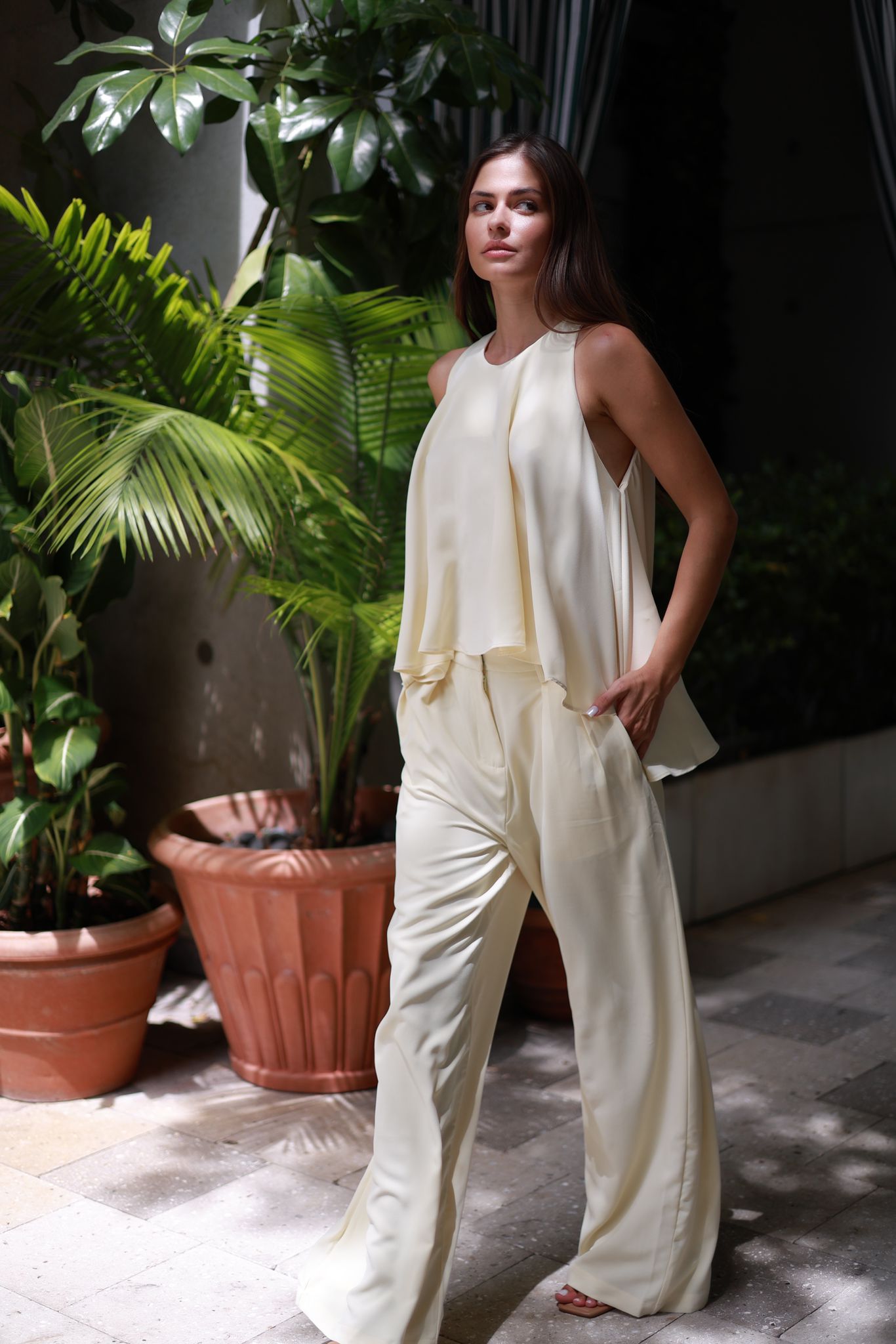 ASYMMETRICAL DRAPED SET