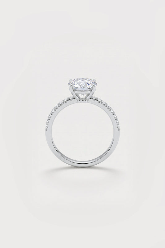 Round Brilliant Hidden Halo Pavé Ring