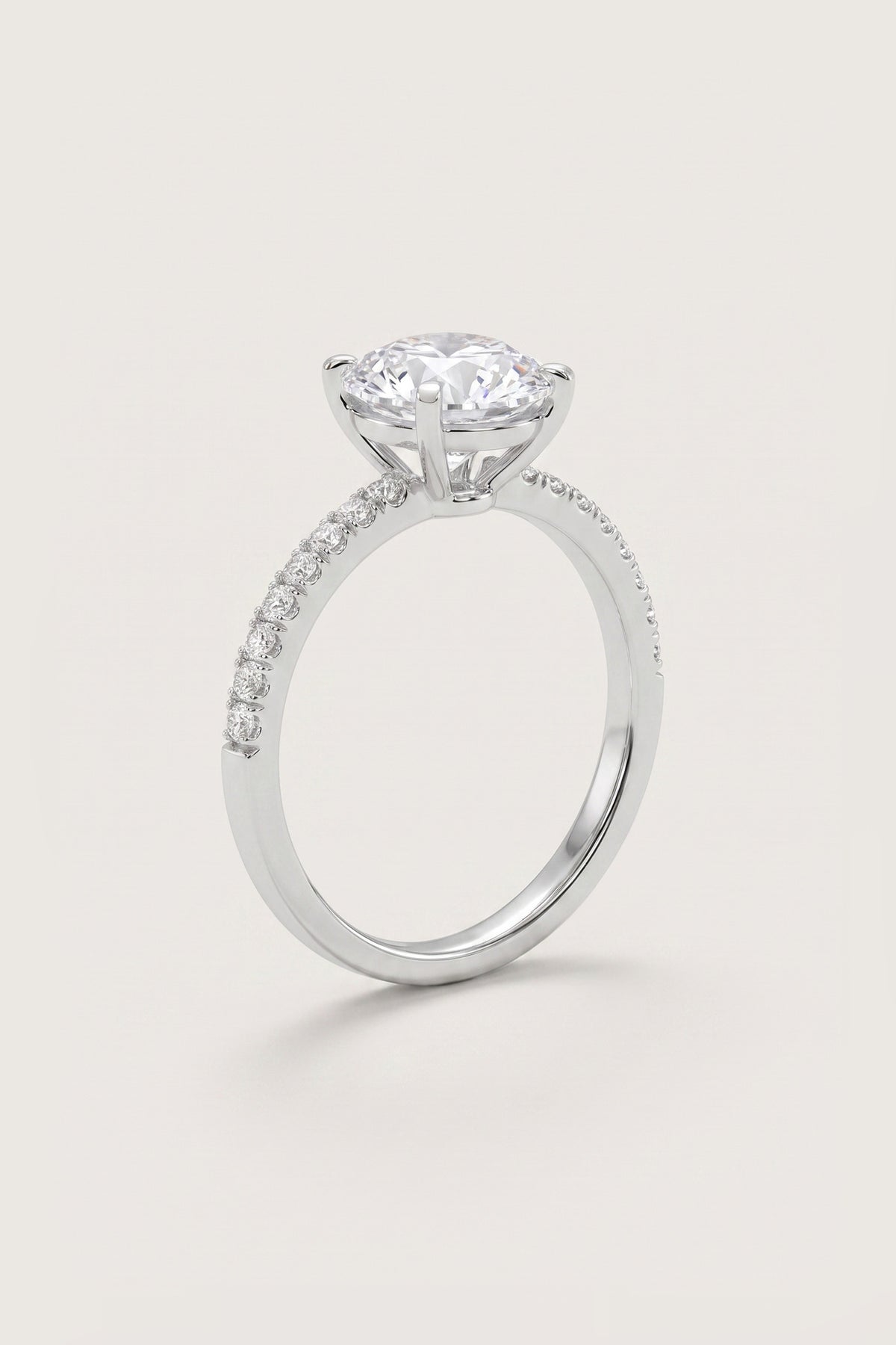 Round Brilliant Hidden Halo Pavé Ring detail