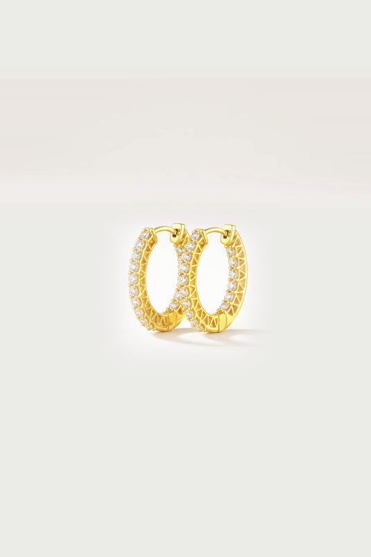 Pavé Huggie Hoop Earrings