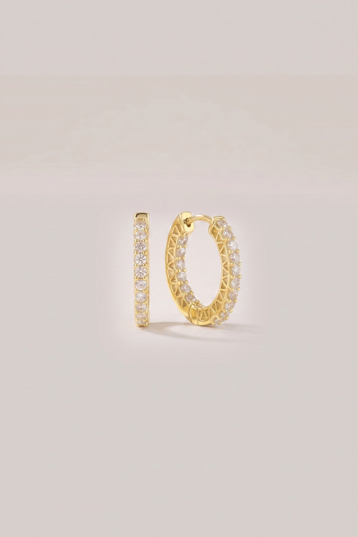 Pavé Huggie Hoop Earrings detail