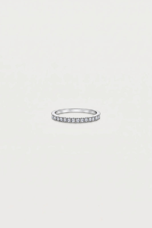Sterling Silver Half Eternity Pavé Band
