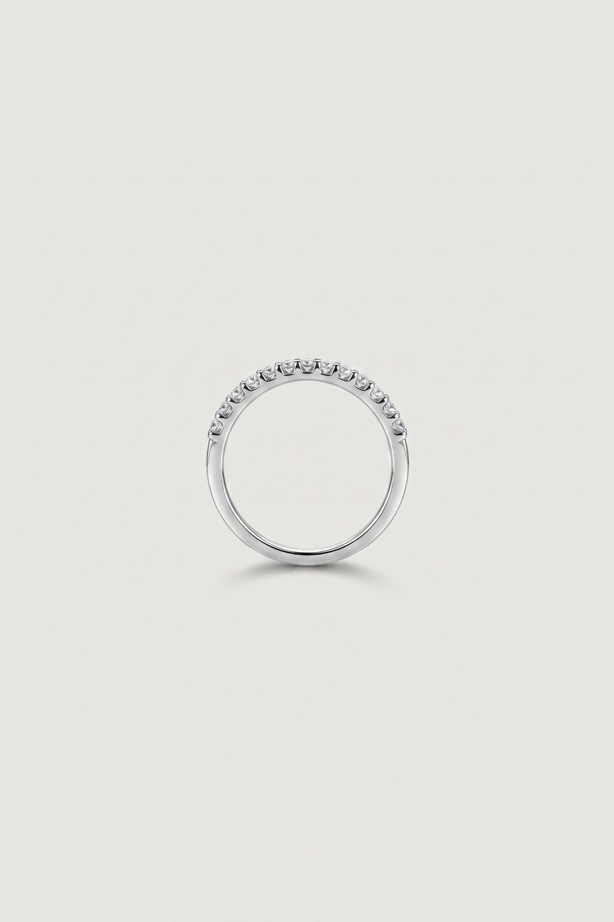 Sterling Silver Half Eternity Pavé Band detail