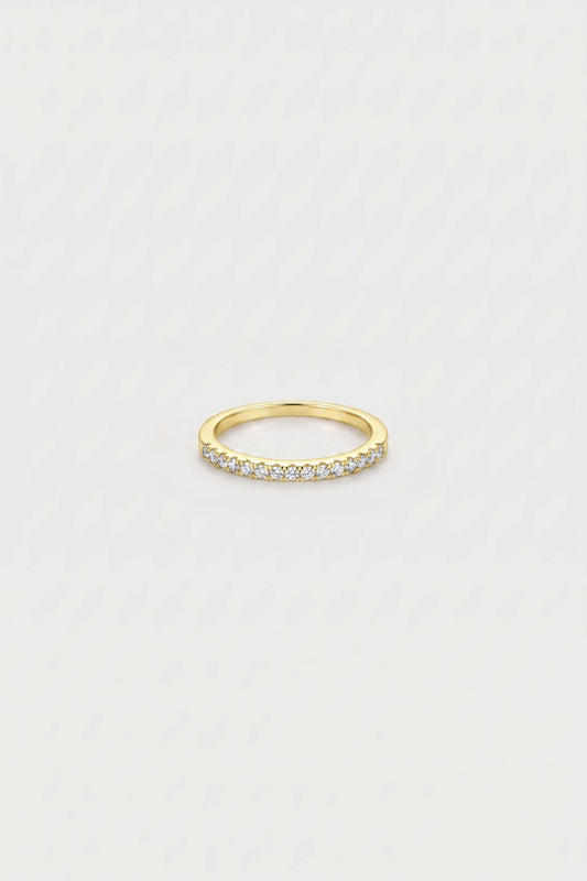 Gold Half Eternity Pavé Band