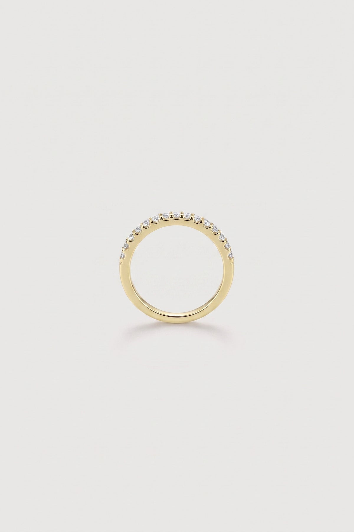 Gold Half Eternity Pavé Band detail
