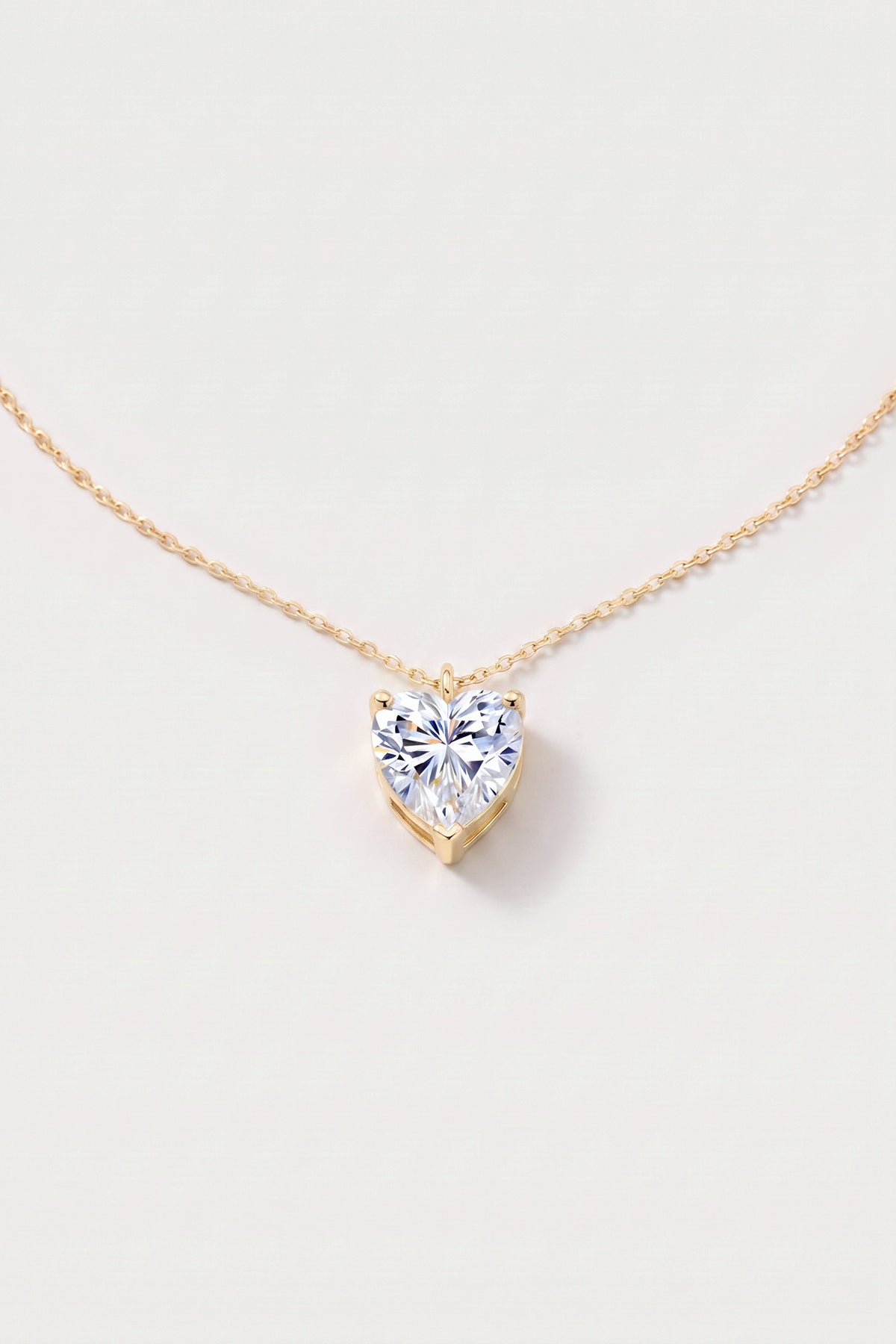 Heart Cut Solitaire Pendant Necklace