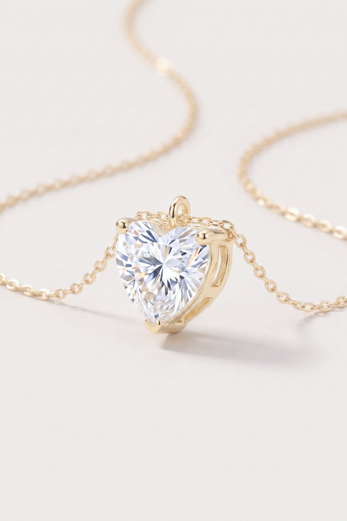 Heart Cut Solitaire Pendant Necklace detail