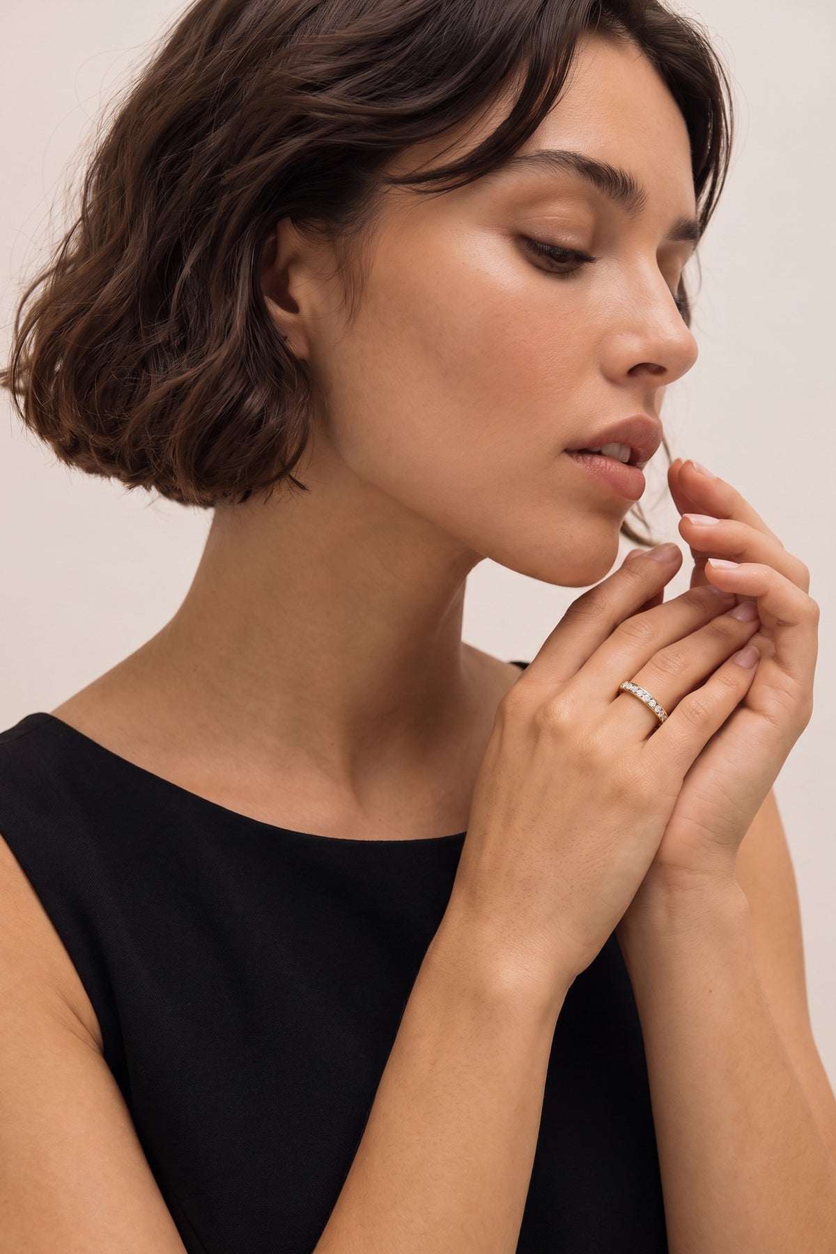 Channel Set Full Eternity Band on model